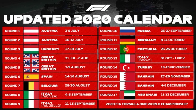 Đua xe F1: 4 chặng đua được bổ sung vào lịch đua 2020! - Ảnh 2. Đua xe F1: 4 chặng đua được bổ sung vào lịch đua 2020! - Ảnh 2.