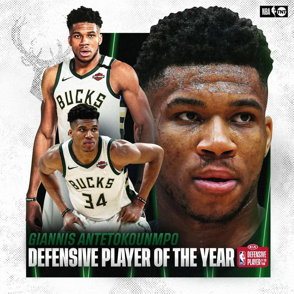 Giannis Antetokounmpo gi&agrave;nh danh hiệu Cầu thủ ph&ograve;ng ngự xuất sắc nhất m&ugrave;a giải - Ảnh 1.