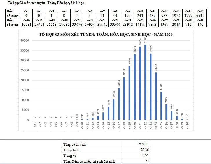 Các thí sinh thi Toán, Hóa học, Sinh học đạt trung bình 20,36 điểm - Ảnh 1.