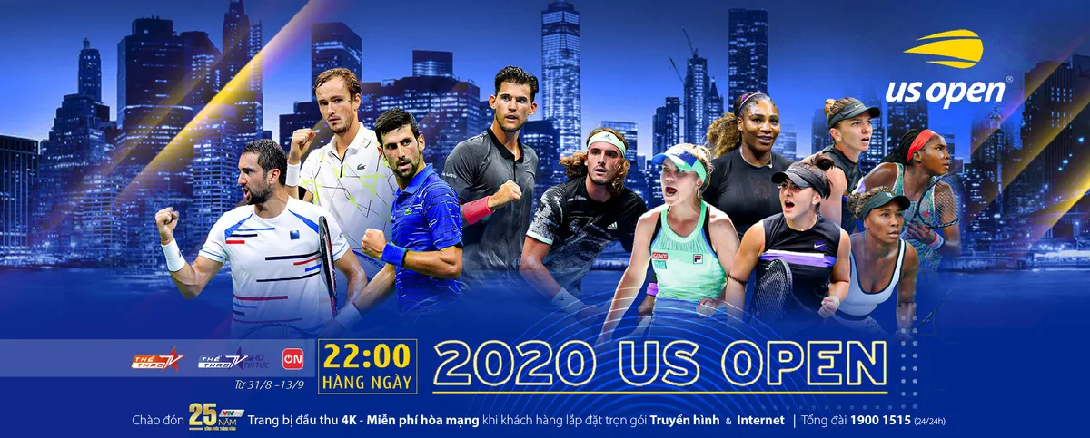 US Open 2020 trực tiếp duy nhất trên VTVcab với bình luận tiếng Việt - Ảnh 1.