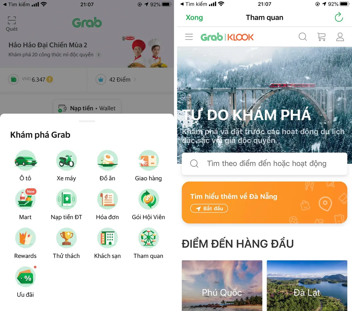 Grab và Klook giúp người dùng trải nghiệm du lịch trên smartphone - Ảnh 1.