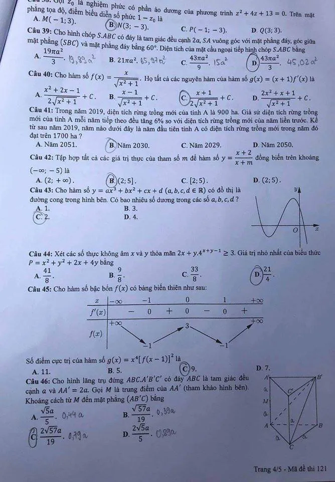 Đề Toán chính thức Kỳ thi tốt nghiệp THPT 2020 đợt 1 - Ảnh 4.