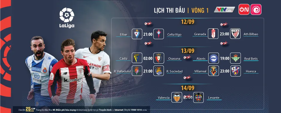 Xem trực tiếp La Liga 2020/2021 trên VTVcab từ 12/9 - Ảnh 1. Xem trực tiếp La Liga 2020/2021 trên VTVcab từ 12/9 - Ảnh 1.