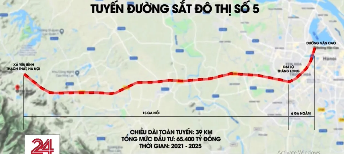 Dự &aacute;n tuyến metro số 5 tuyến Văn Cao - H&ograve;a Lạc tại H&agrave; Nội c&oacute; khả thi? - Ảnh 1.