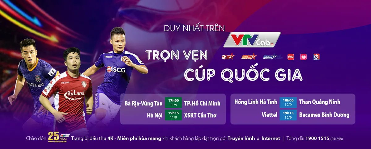 Chốt lịch thi đấu Cúp Quốc gia 2020: 4 trận tứ kết trong hai ngày 11 và 12/9 (VTVcab) - Ảnh 1.