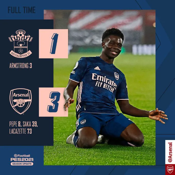 Vòng 20 Ngoại hạng Anh: Saka tỏa sáng, Arsenal ngược dòng ngoạn mục trước Southampton - Ảnh 5. Vòng 20 Ngoại hạng Anh: Saka tỏa sáng, Arsenal ngược dòng ngoạn mục trước Southampton - Ảnh 5.