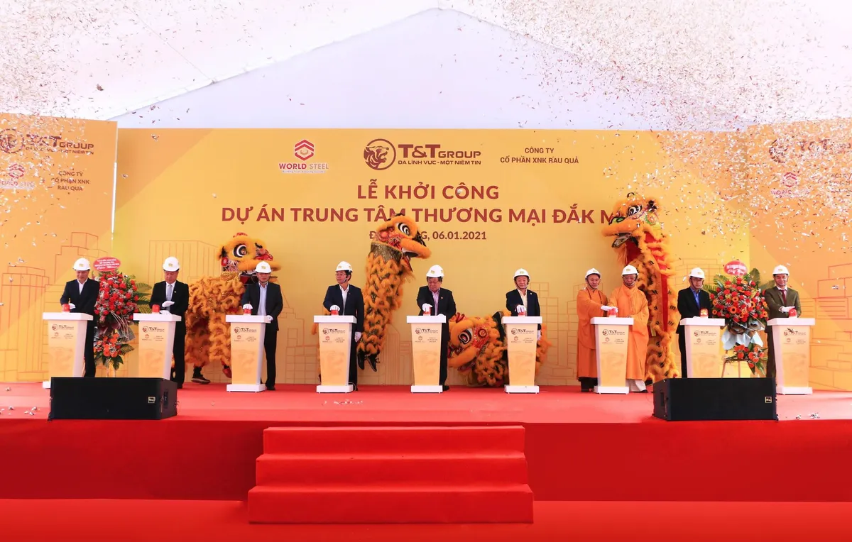 T&T và WorldSteel Group khởi công xây dựng trung tâm thương mại tại Đắk Nông - Ảnh 1. T&T và WorldSteel Group khởi công xây dựng trung tâm thương mại tại Đắk Nông - Ảnh 1.