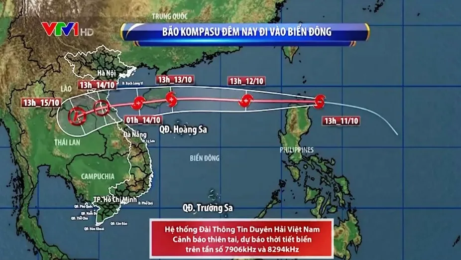 Đêm 11/10, bão Kompasu sẽ vào biển Đông, trở thành bão số 8 - Ảnh 1.