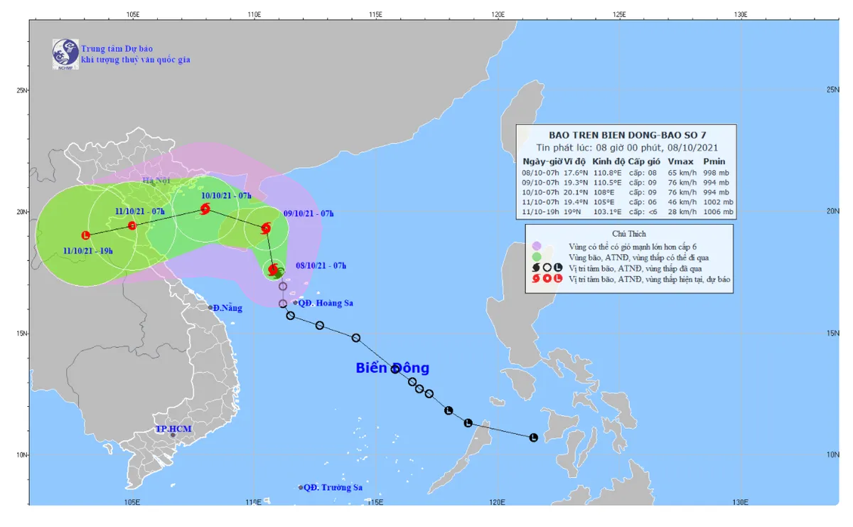 Bão số 7 có khả năng mạnh thêm, gây mưa lớn cho các tỉnh miền Trung - Ảnh 1.