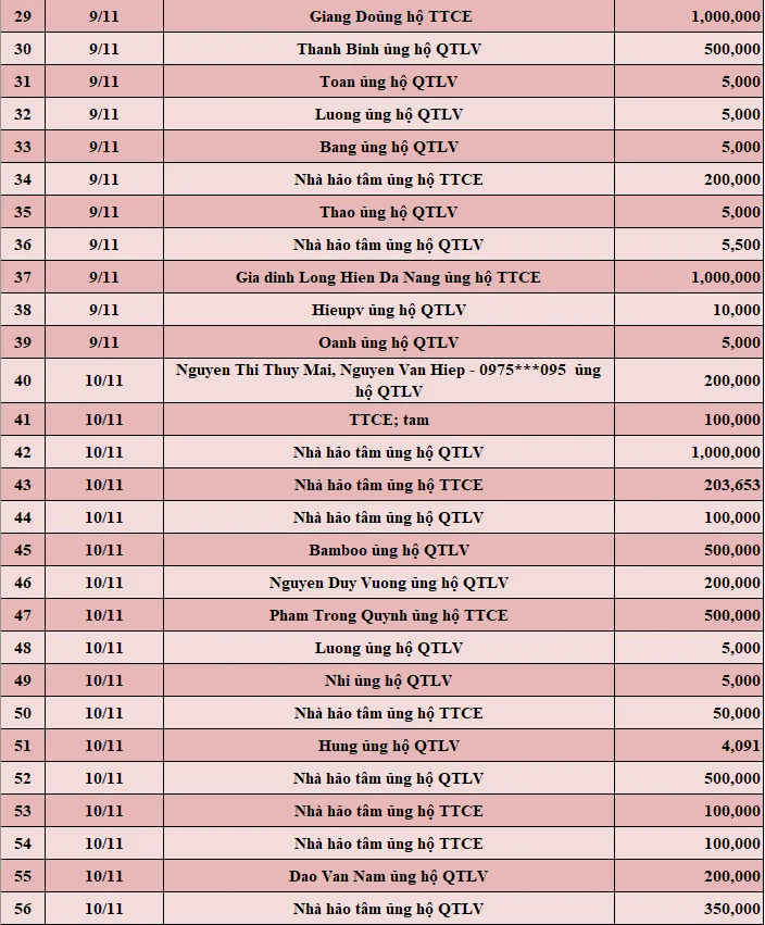 Quỹ Tấm lòng Việt: Danh sách ủng hộ tuần 2 tháng 11/2021 - Ảnh 2.