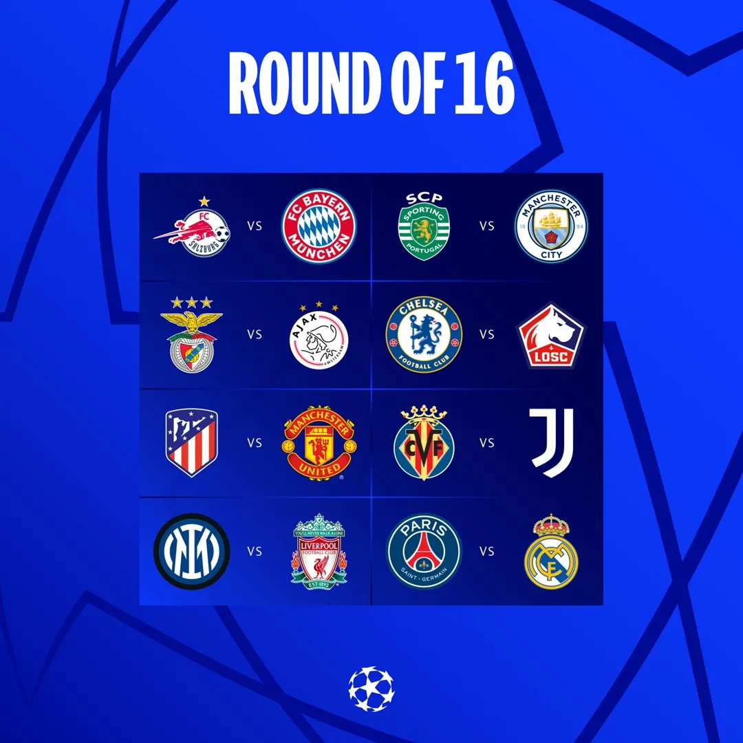 Kết quả bốc thăm CHUẨN vòng 1/8 UEFA Champions League: Man Utd đối đầu Atletico, Real Madrid đụng độ PSG - Ảnh 2. Kết quả bốc thăm CHUẨN vòng 1/8 UEFA Champions League: Man Utd đối đầu Atletico, Real Madrid đụng độ PSG - Ảnh 2.