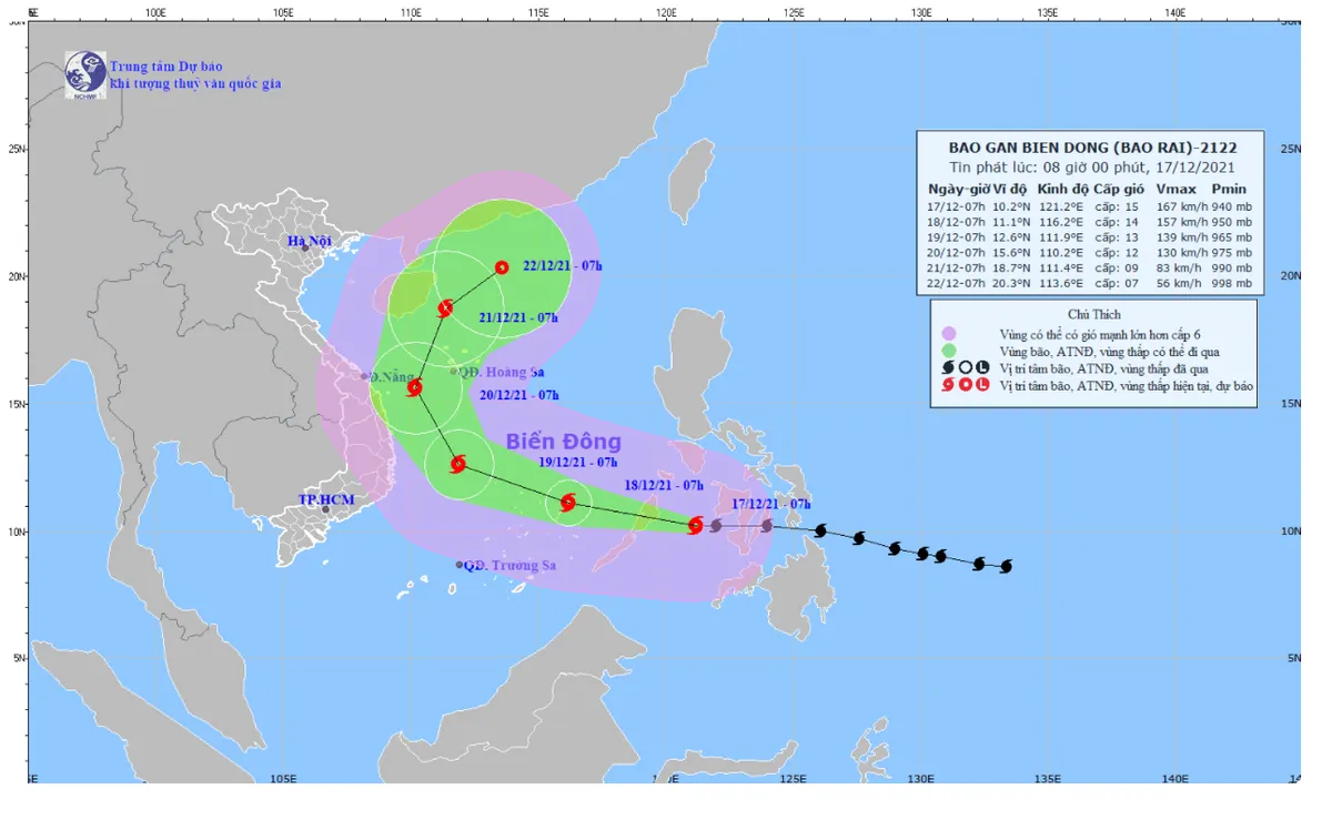 Bão Rai di chuyển nhanh, sóng biển cao 8-10 mét - Ảnh 1.