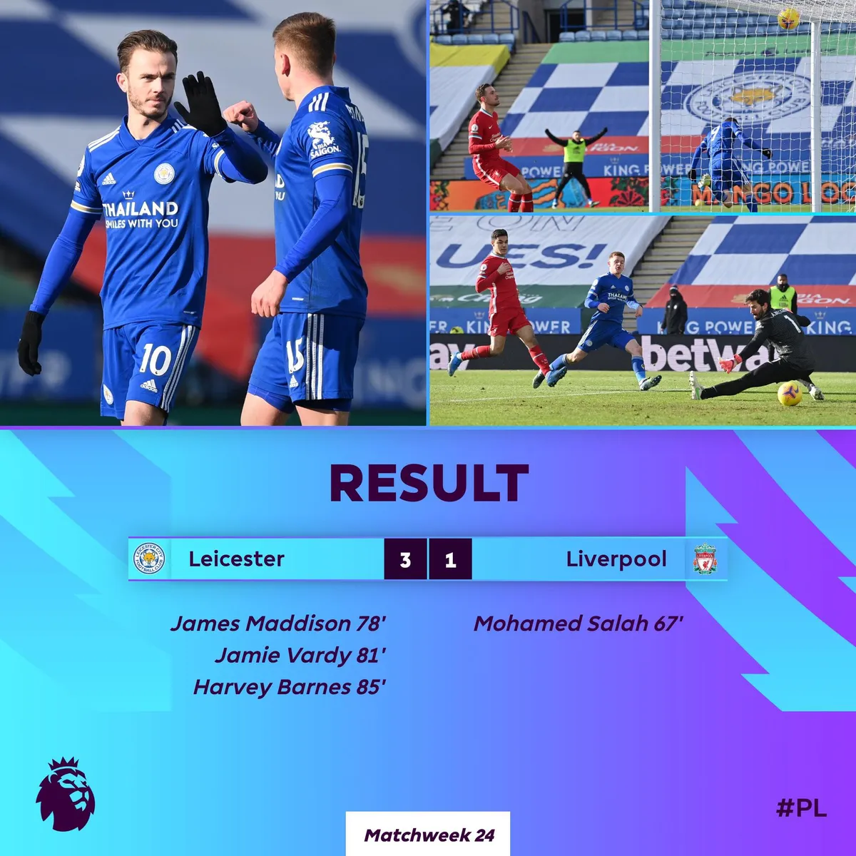 Alisson lại sai lầm, Liverpool thua ngược thất vọng trên sân Leicester City - Ảnh 4. Alisson lại sai lầm, Liverpool thua ngược thất vọng trên sân Leicester City - Ảnh 4.