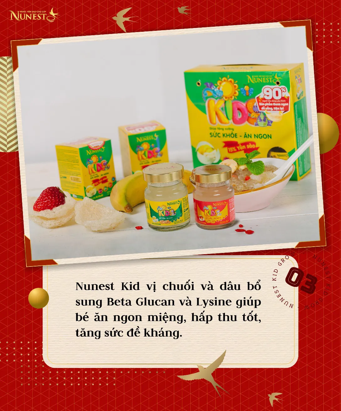 Nước yến Nunest Kid vị hoa quả thơm ngon, bổ sung bộ 3 dưỡng chất vàng giúp trẻ cao lớn, tăng sức đề kháng - Ảnh 3.