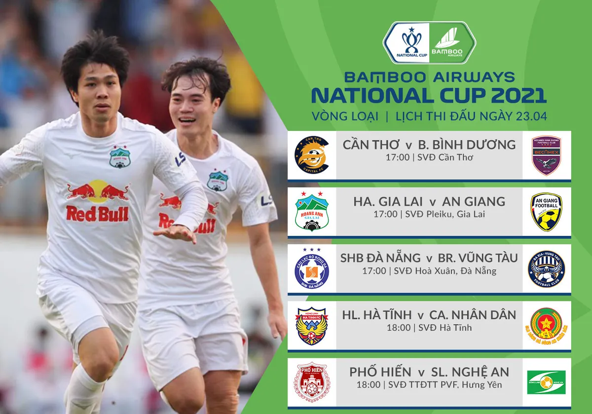 Lịch thi đấu vòng loại Cúp Quốc gia 2021, ngày 23/4: HAGL, SLNA xuất trận! - Ảnh 1. Lịch thi đấu vòng loại Cúp Quốc gia 2021, ngày 23/4: HAGL, SLNA xuất trận! - Ảnh 1.