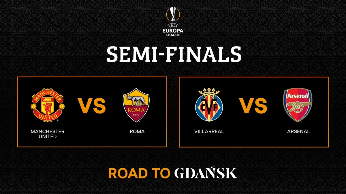 Lịch thi đấu bán kết Europa League đêm nay: Villarreal - Arsenal, Man Utd - Roma - Ảnh 1. Lịch thi đấu bán kết Europa League đêm nay: Villarreal - Arsenal, Man Utd - Roma - Ảnh 1.
