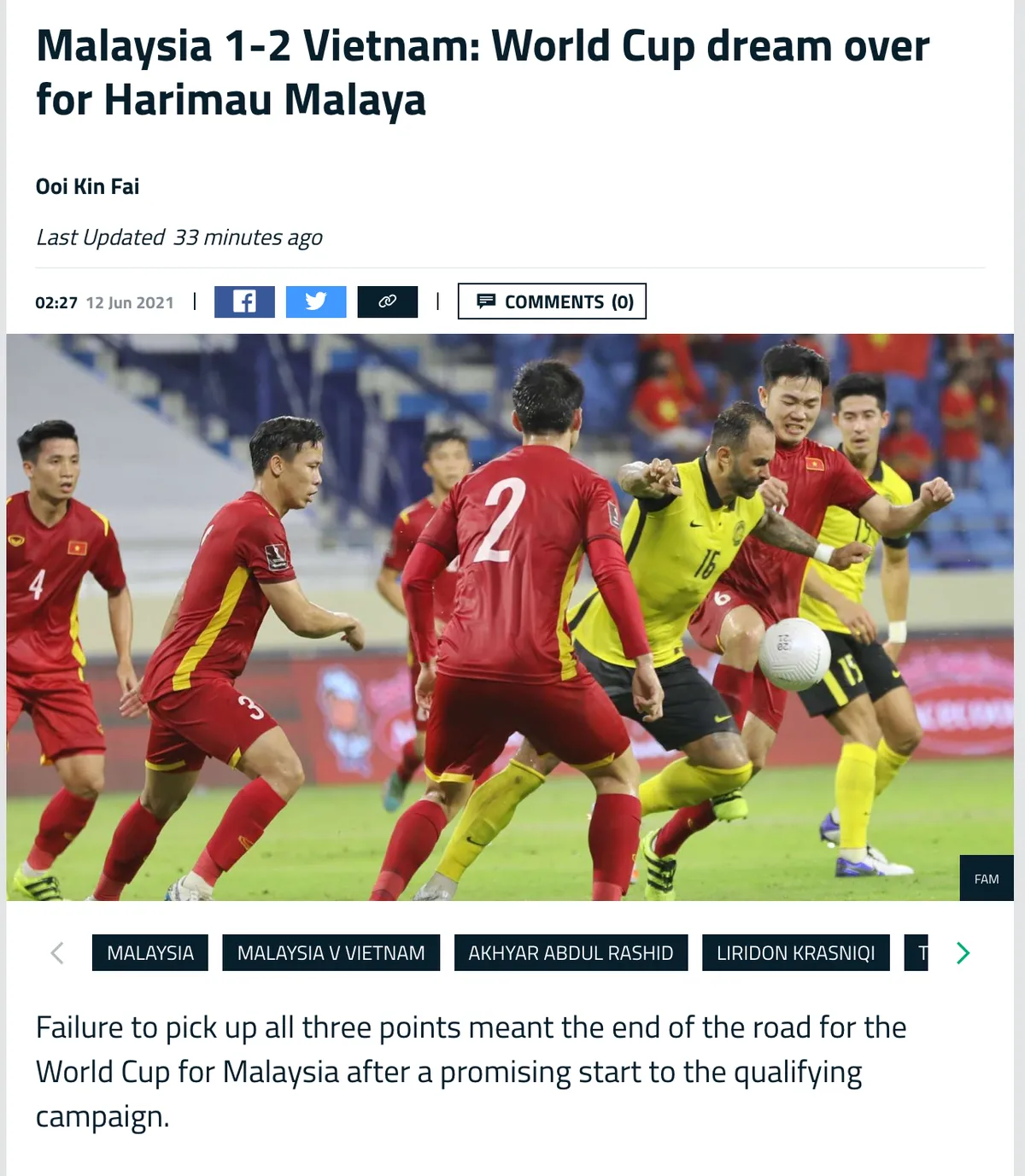 CĐV đòi kiện trọng tài, truyền thông Malaysia ngả mũ trước ĐT Việt Nam - Ảnh 3. CĐV đòi kiện trọng tài, truyền thông Malaysia ngả mũ trước ĐT Việt Nam - Ảnh 3.