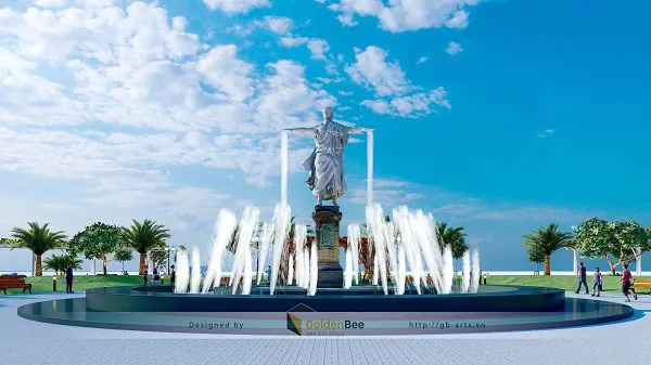 Đài phun nước trung tâm phân khu Đại Lộc 1 khu đô thị Phú Quý Golden Land