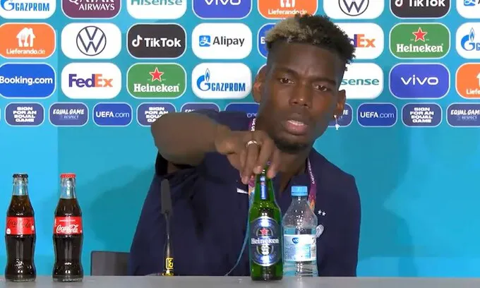 Pogba sẽ không phải ngồi cạnh chai bia tại UEFA EURO 2020 - Ảnh 1. Pogba sẽ không phải ngồi cạnh chai bia tại UEFA EURO 2020 - Ảnh 1.