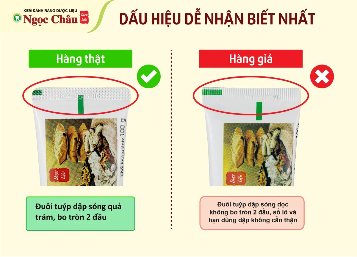 Cách nhận diện Kem đánh răng dược liệu Ngọc Châu chính hãng - Ảnh 2.