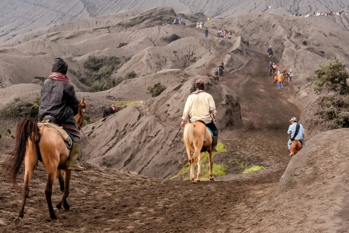 Hàng nghìn người trèo lên miệng núi lửa ở Indonesia để cúng tế - Ảnh 2.