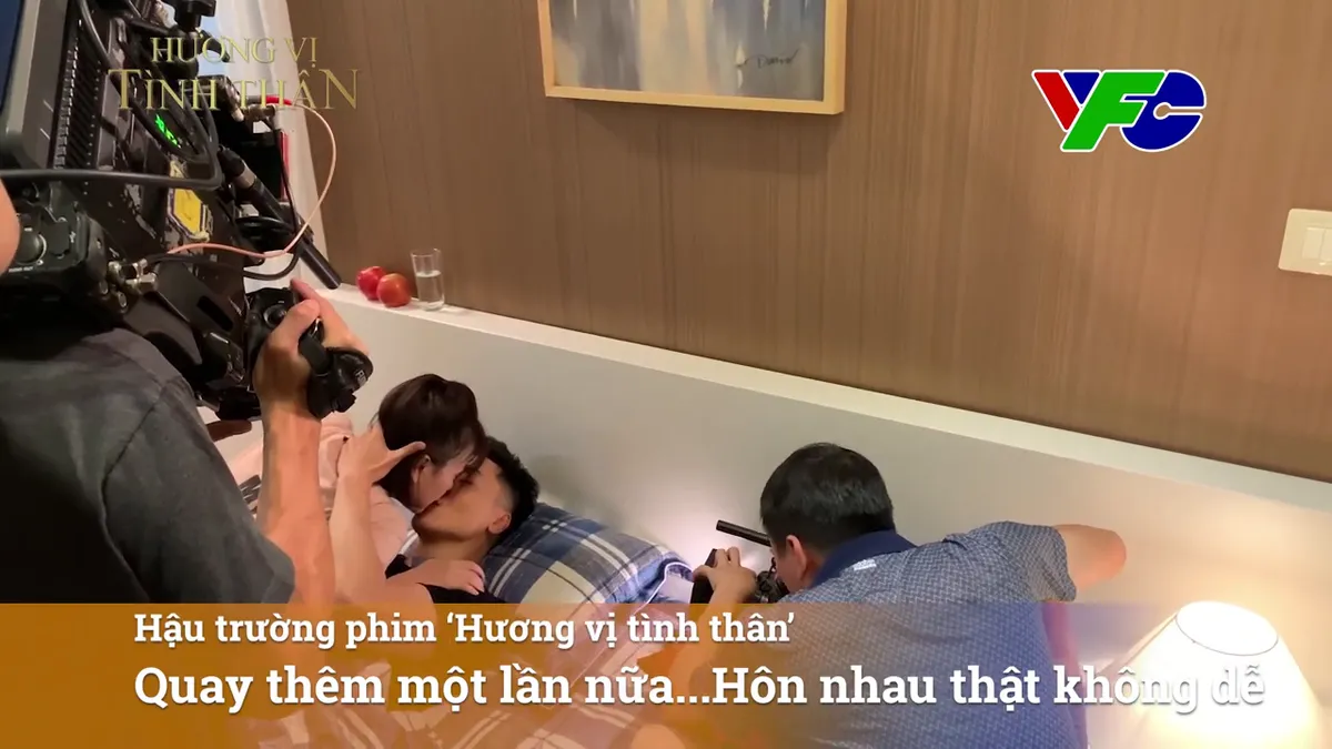 Hương vị tình thân: Hậu trường 5 lần quay mới được nụ hôn siêu ngọt của Long với Nam - Ảnh 2.