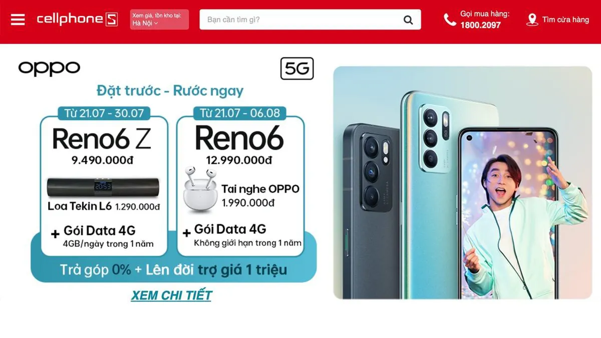 L&ecirc;n đời OPPO Reno6 series giảm tận 3 triệu tại CellphoneS - Ảnh 1.