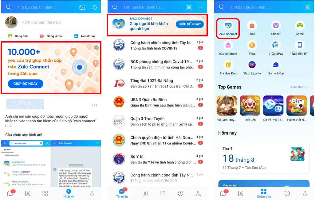 Tính năng  Zalo Connect hỗ trợ người khó khăn do dịch bệnh đã mở tại 20 tỉnh thành - Ảnh 1.