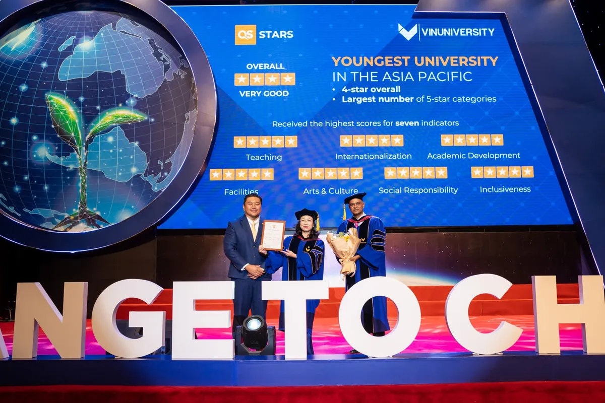 VinUni là đại học trẻ nhất châu Á – Thái Bình Dương đạt được 7 tiêu chí QS 5 sao - Ảnh 1. VinUni là đại học trẻ nhất châu Á – Thái Bình Dương đạt được 7 tiêu chí QS 5 sao - Ảnh 1.