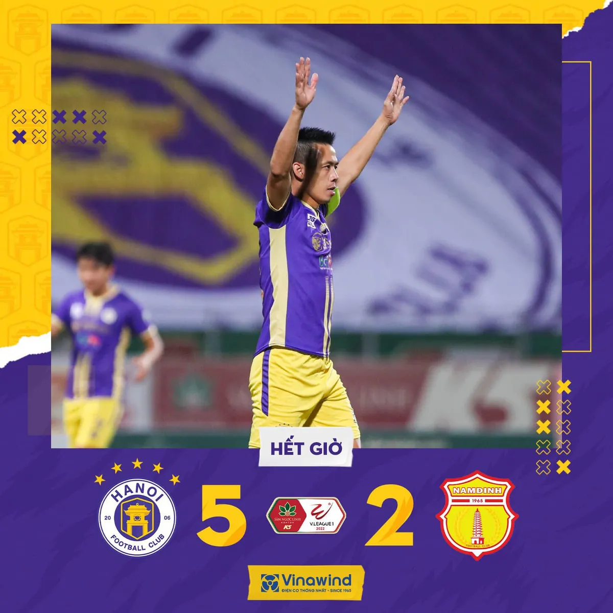 V.League 2022: CLB Hà Nội thắng đậm CLB Nam Định tại Hàng Đẫy - Ảnh 1. V.League 2022: CLB Hà Nội thắng đậm CLB Nam Định tại Hàng Đẫy - Ảnh 1.