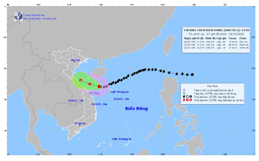 Bão số 6 có khả năng suy yếu khi vào vùng biển Hà Tĩnh đến Quảng Bình - Ảnh 1.