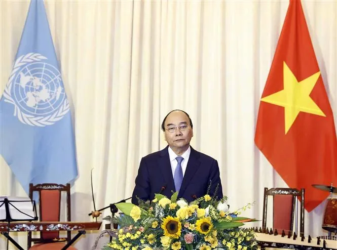 Chủ tịch nước Nguyễn Xuân Phúc và Tổng Thư ký António Guterres chủ trì Lễ kỷ niệm 45 năm Việt Nam gia nhập LHQ - Ảnh 9.