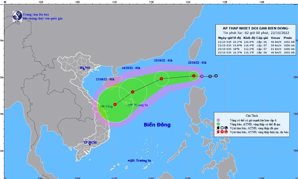 Áp thấp nhiệt đới đang đi vào Biển Đông - Ảnh 1.