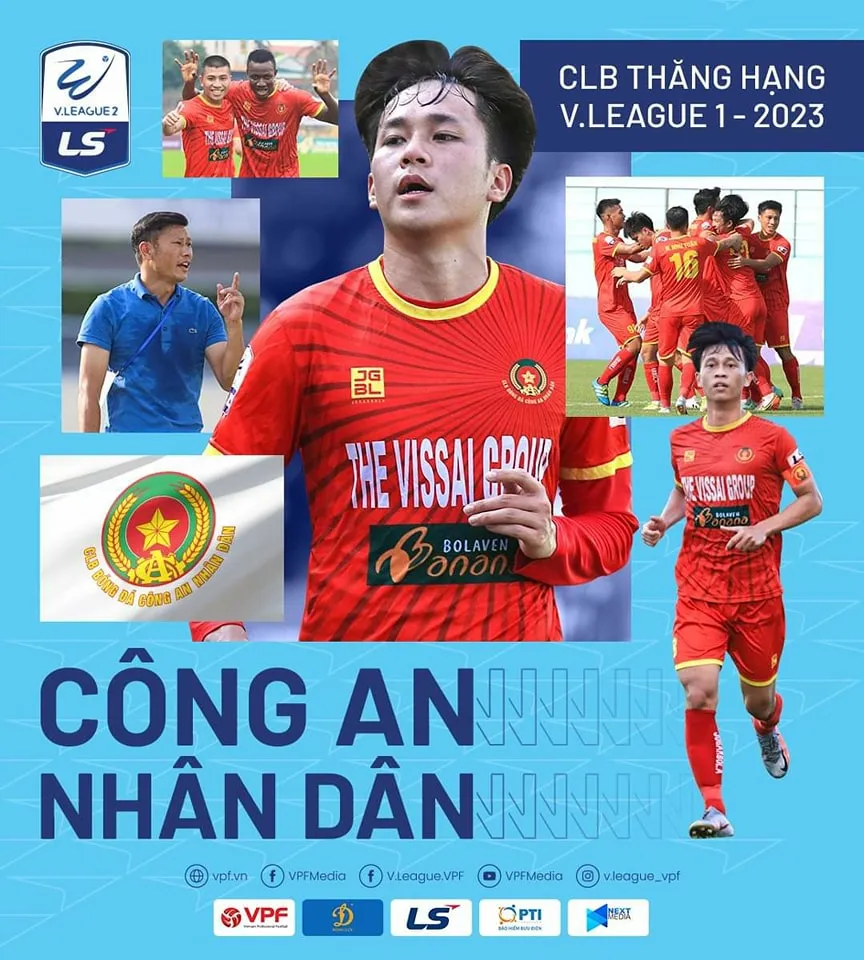 CLB Công an Nhân dân giành quyền thăng hạng V.League 2023 - Ảnh 1. CLB Công an Nhân dân giành quyền thăng hạng V.League 2023 - Ảnh 1.