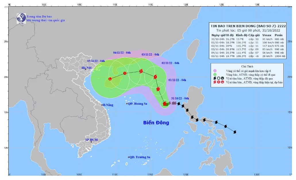 Bão số 7 gây thời tiết xấu trên biển, sóng biển cao 6-8m - Ảnh 1.