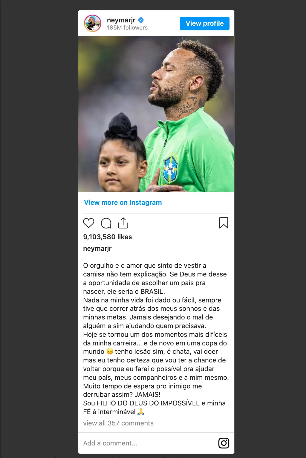 Nguy cơ trở thành khán giả World Cup 2022, Neymar viết tâm thư đượm buồn gửi người hâm mộ - Ảnh 1. Nguy cơ trở thành khán giả World Cup 2022, Neymar viết tâm thư đượm buồn gửi người hâm mộ - Ảnh 1.