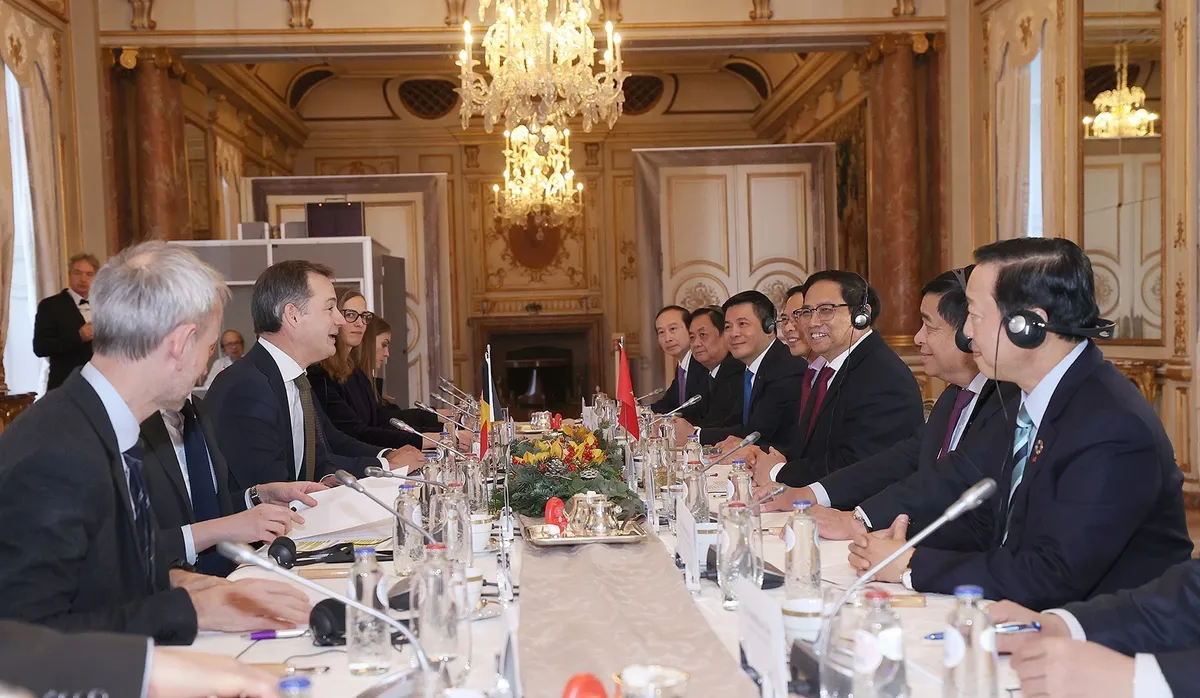 Lễ đ&oacute;n Thủ tướng Phạm Minh Ch&iacute;nh thăm ch&iacute;nh thức Vương quốc Bỉ - Ảnh 8.