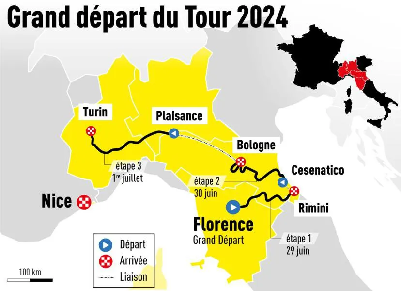 Chặng đua mở màn Tour de France 2024 sẽ diễn ra bên ngoài nước Pháp - Ảnh 1. Chặng đua mở màn Tour de France 2024 sẽ diễn ra bên ngoài nước Pháp - Ảnh 1.