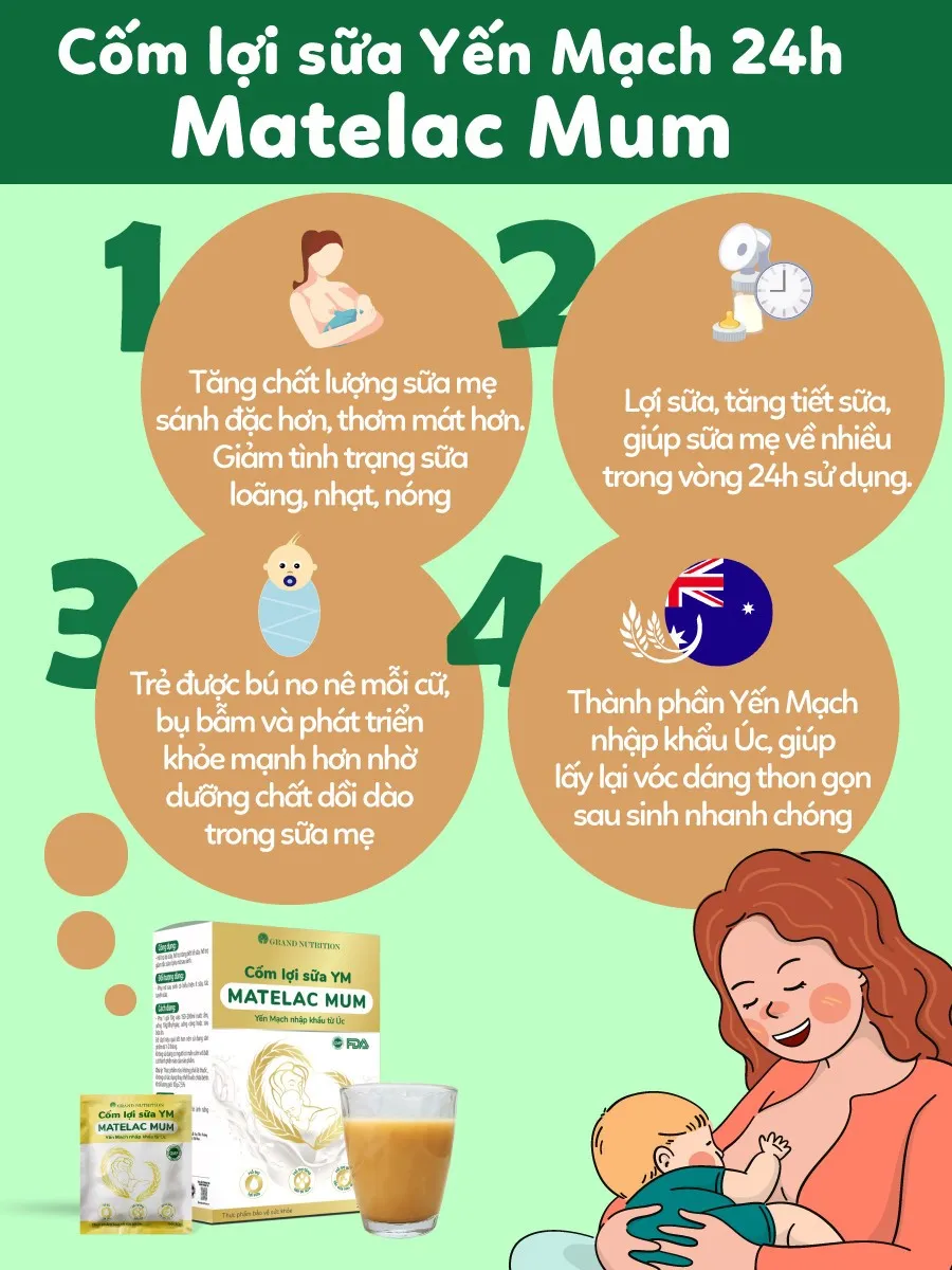 Cốm lợi sữa YM Matelac Mum: Sữa mát, dáng thon, con bụ sữa - Ảnh 2.