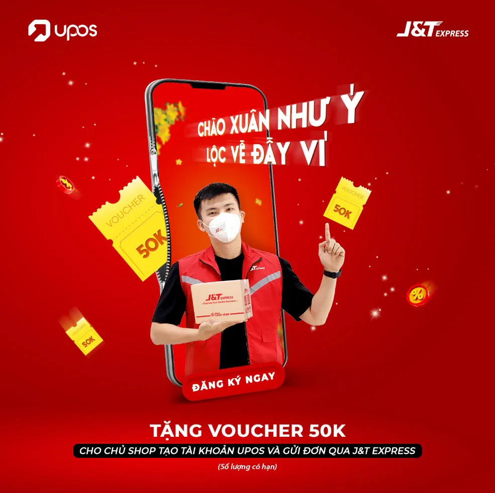J&T Express v&agrave; UPOS &ldquo;bắt tay&rdquo; tặng m&atilde; giảm gi&aacute; cho kh&aacute;ch h&agrave;ng - Ảnh 1.