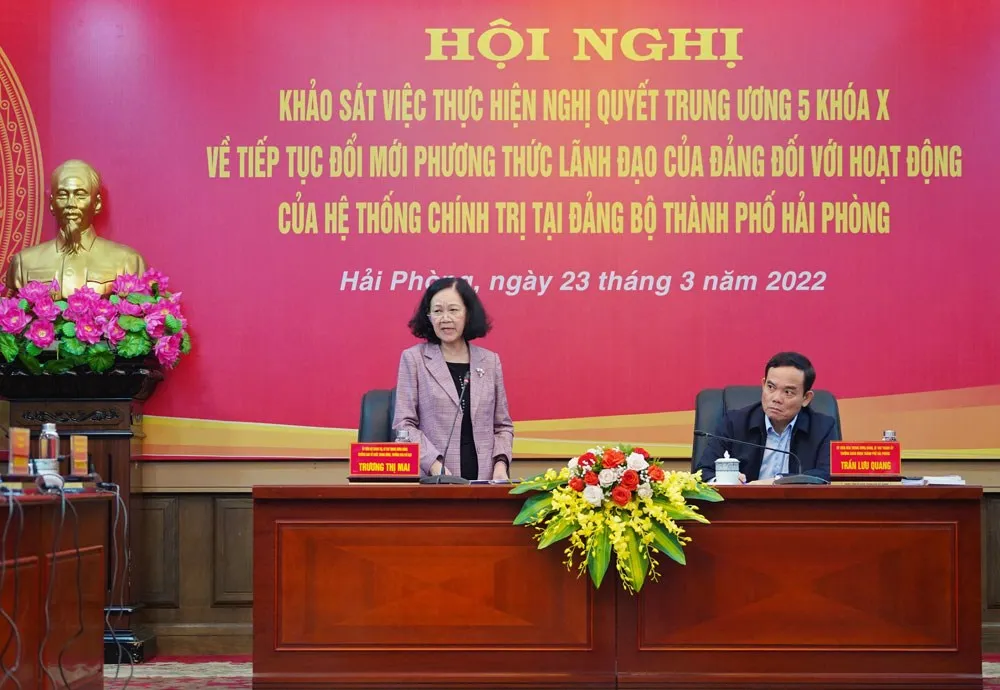 Khảo s&aacute;t việc thực hiện Nghị quyết Trung ương 5 kh&oacute;a X tại Hải Ph&ograve;ng - Ảnh 1.