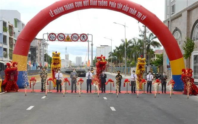 Khánh thành nút giao thông phía Tây cầu Trần Thị Lý - Ảnh 1.