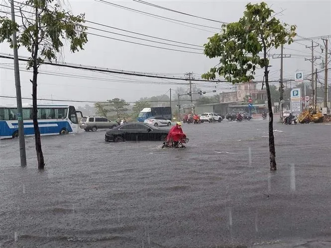 Mưa như trút, nhiều tuyến đường TP Hồ Chí Minh và Bình Dương ngập nặng - Ảnh 11.