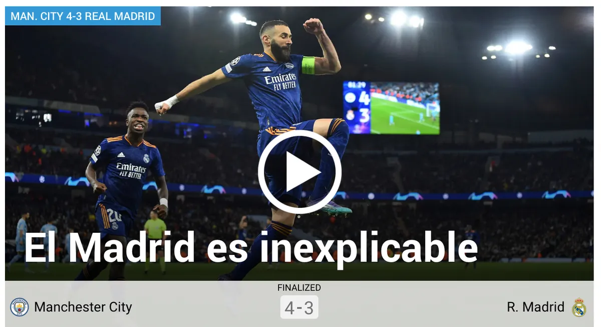 Báo chí nói gì sau trận đấu không tưởng Man City 4-3 Real Madrid? - Ảnh 1. Báo chí nói gì sau trận đấu không tưởng Man City 4-3 Real Madrid? - Ảnh 1.