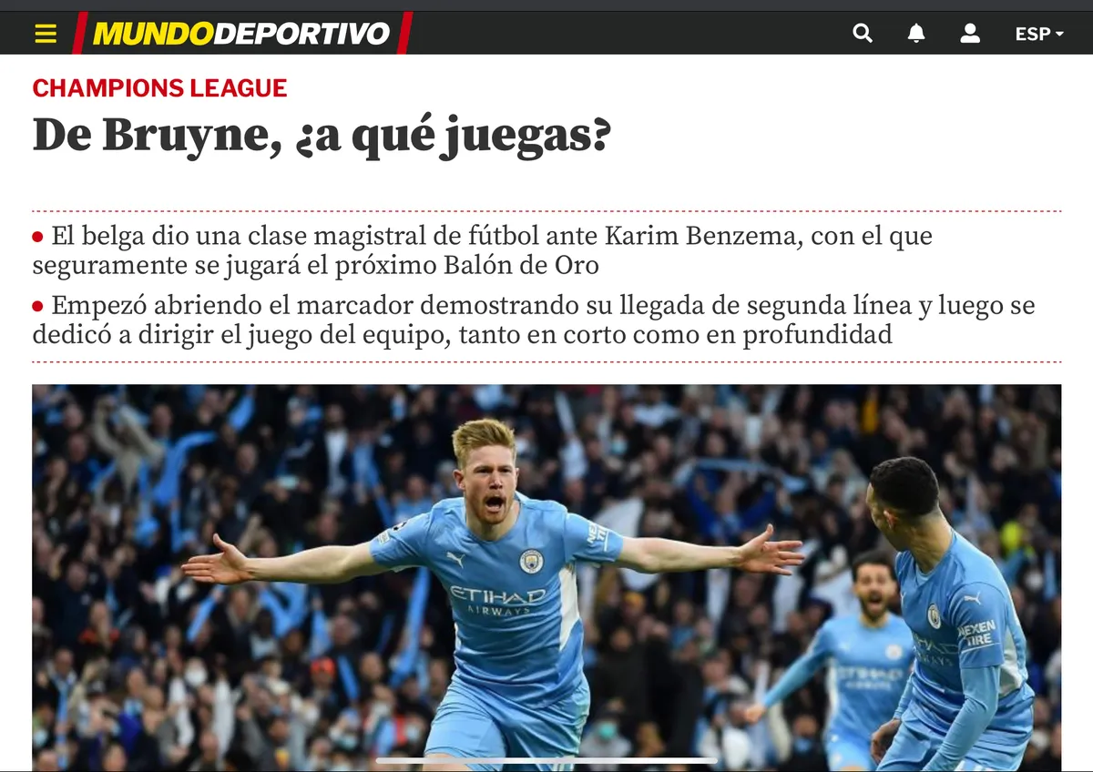 Báo chí nói gì sau trận đấu không tưởng Man City 4-3 Real Madrid? - Ảnh 3. Báo chí nói gì sau trận đấu không tưởng Man City 4-3 Real Madrid? - Ảnh 3.