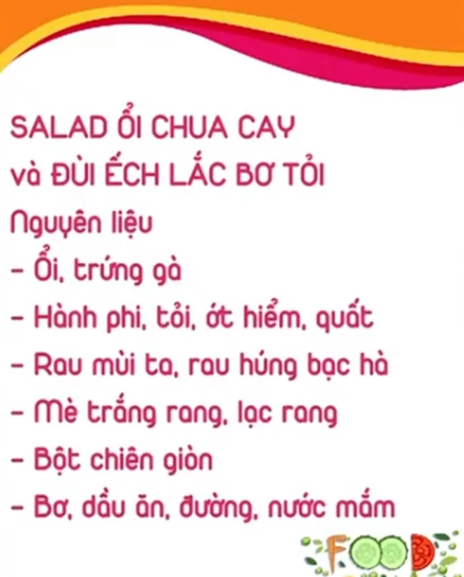 Trổ tài với món đùi ếch lắc bơ tỏi trộn salad chua cay - Ảnh 1.