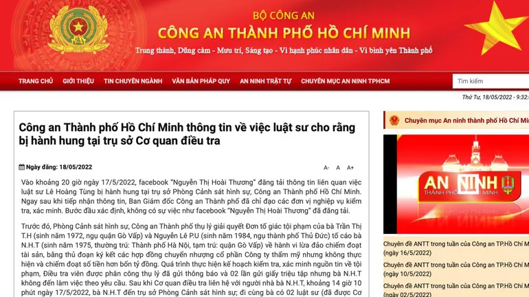 C&ocirc;ng an TP Hồ Ch&iacute; Minh: Kh&ocirc;ng c&oacute; việc điều tra vi&ecirc;n đ&aacute;nh luật sư - Ảnh 1.