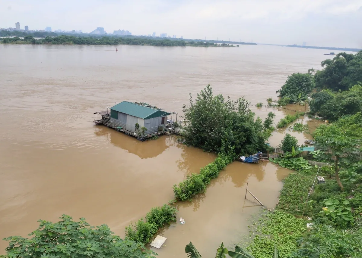 Mực nước sông Hồng tại Hà Nội lên cao - Ảnh 1. Mực nước sông Hồng tại Hà Nội lên cao - Ảnh 1.