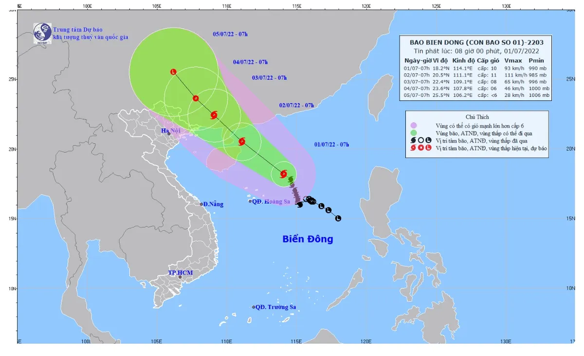 Bão số 1 liên tục tăng cấp, miền Bắc mưa lớn diện rộng từ đêm 2/7 - Ảnh 1.