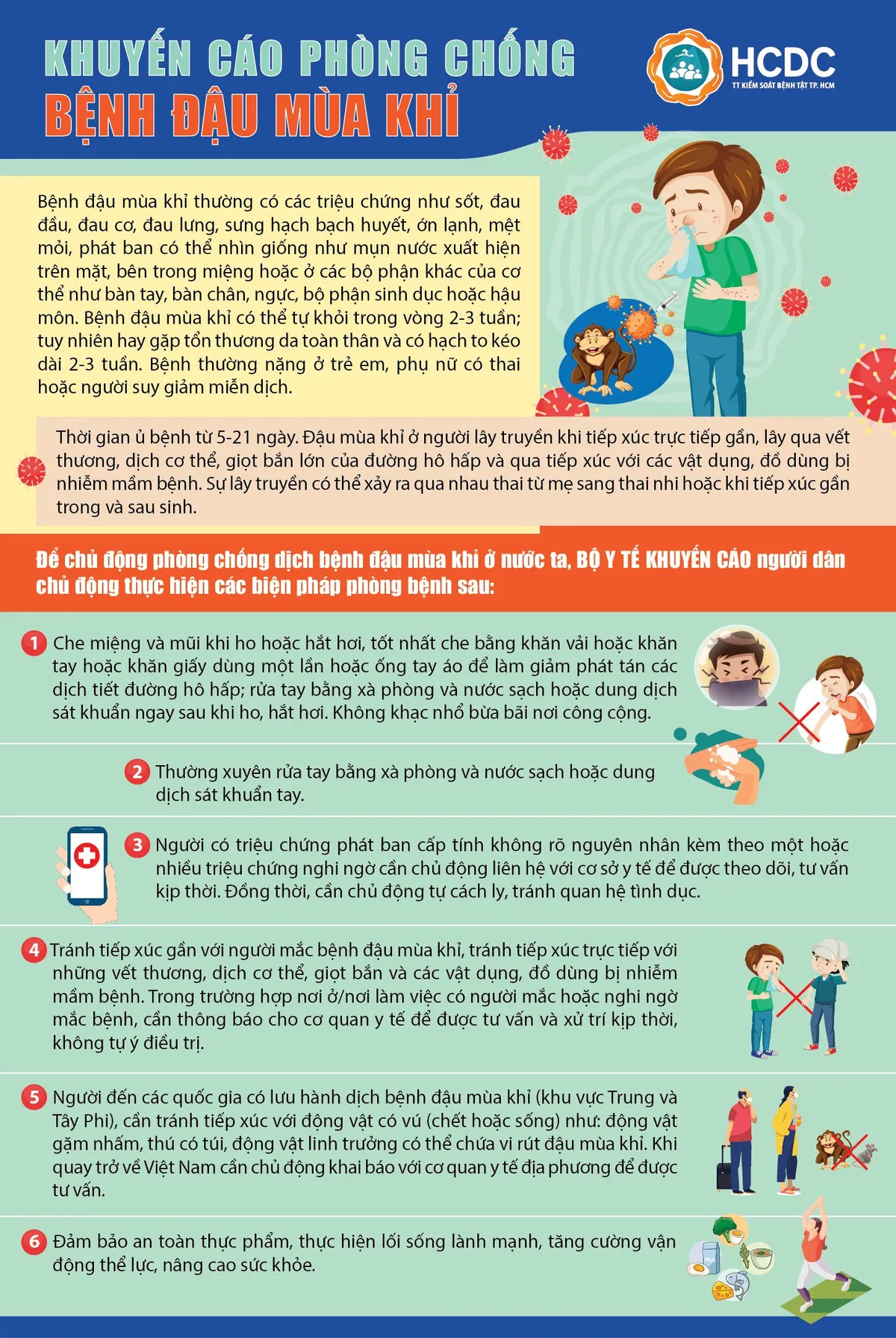 Infographic: Khuyến cáo phòng, chống bệnh đậu mùa khỉ - Ảnh 1. Infographic: Khuyến cáo phòng, chống bệnh đậu mùa khỉ - Ảnh 1.